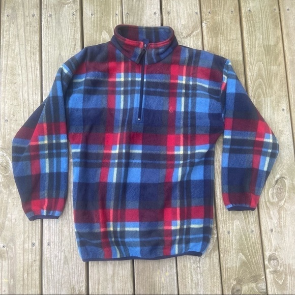 ** Nautica Plaid Fleece Zip up Sweatshirt Jacket L - Picture 1 of 9
